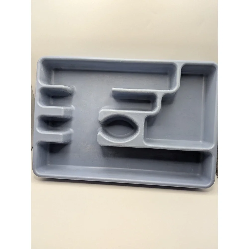 Vtg Rubbermaid Country Blue Utensil Flatware Silverware Tray Drawer Organizer